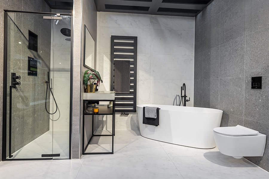Badkamer vloer met vloerverwarming - praktijkfoto 5